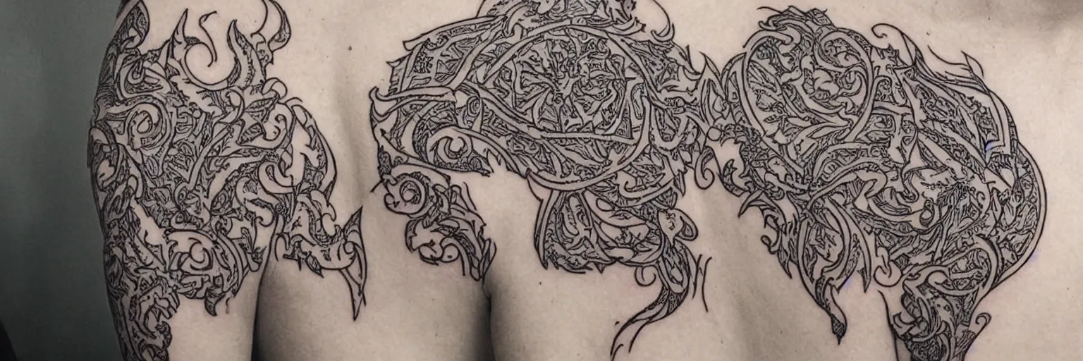 Prompt: intricate design pattern for elvish tattoos