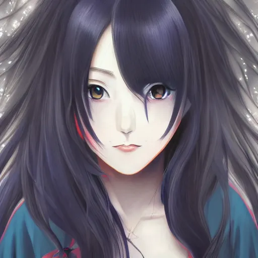 Prompt: An ultradetailed portrait of Japanese girl with white long hair, dark blue eyes, symmetrical facial features, digital art, cel shading, dreamy and ethereal, by Shinkai Makoto ,Kyoto Animation, anime illustration, trending on Pixiv.