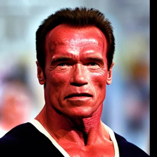 Image similar to psionic Arnold Schwarzenegger in cape,