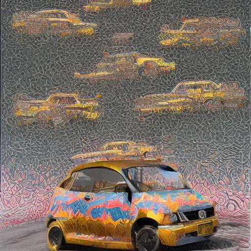 Image similar to car Ash Thorp khyzyl saleem car : medium size : in oil liquid organic architecture style : 7, u, x, y, o pattern : Kazimir Malevich composition