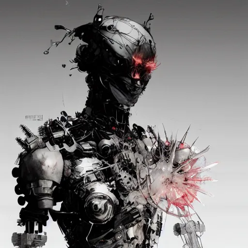 Image similar to !dream Beautiful cyborg ninja by Tsutomu Nihei, by Emil Melmoth, by stuz0r, Craig Mullins, yoji shinkawa, cross, artstation, peter morbacher, young, very attractive, pretty face, hyper detailed, very detailed, rendering by octane, shallow depth of field, uplight