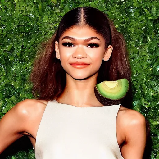 Image similar to zendaya as an avocado