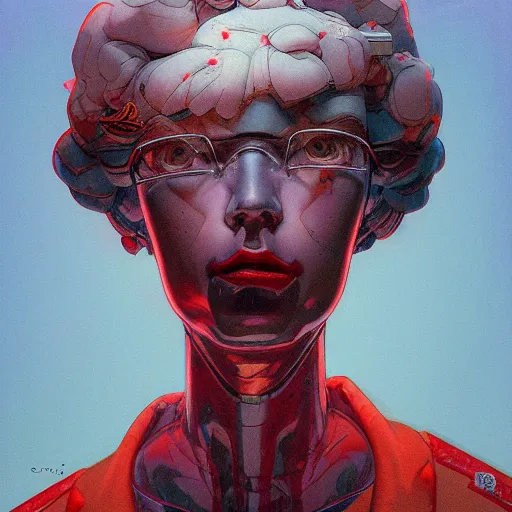 Image similar to prompt : soviet doomer portrait soft light painted by james jean and katsuhiro otomo and erik jones, inspired by akira anime, smooth face feature, intricate oil painting, high detail illustration, sharp high detail, manga and anime 1 9 9 9