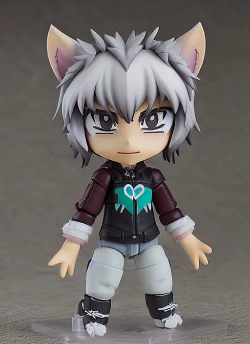 Image similar to teenage werewolf, a nendoroid of teenage werewolf figurine, realistic face, detailed product photo