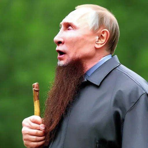 Image similar to Vladimir putin as an angry dwarf hermit