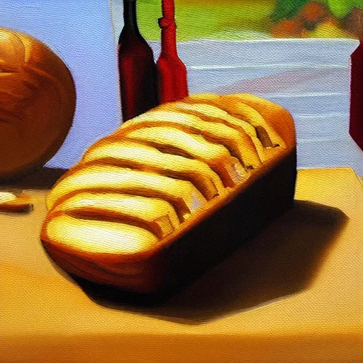 Image similar to 🍞🍞🍞👹, high quality oil painting