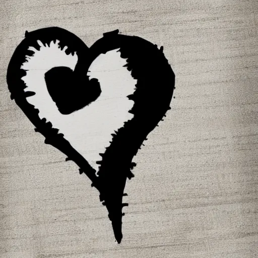 Prompt: inkblot black heart