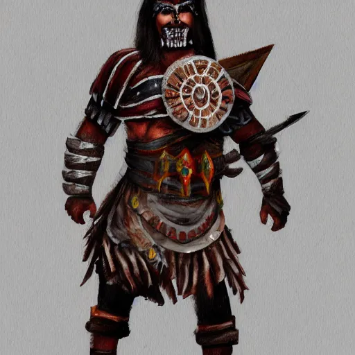 Prompt: mexican warrior, concept art