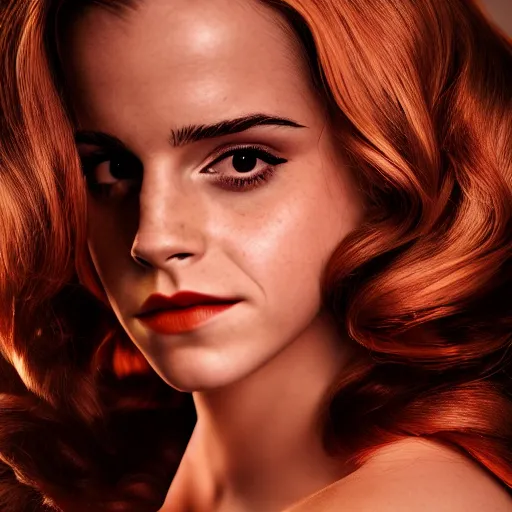 Image similar to Emma Watson as Jessica Rabbit, (Sony a7R IV, modelsociety, symmetric balance, dynamic range)