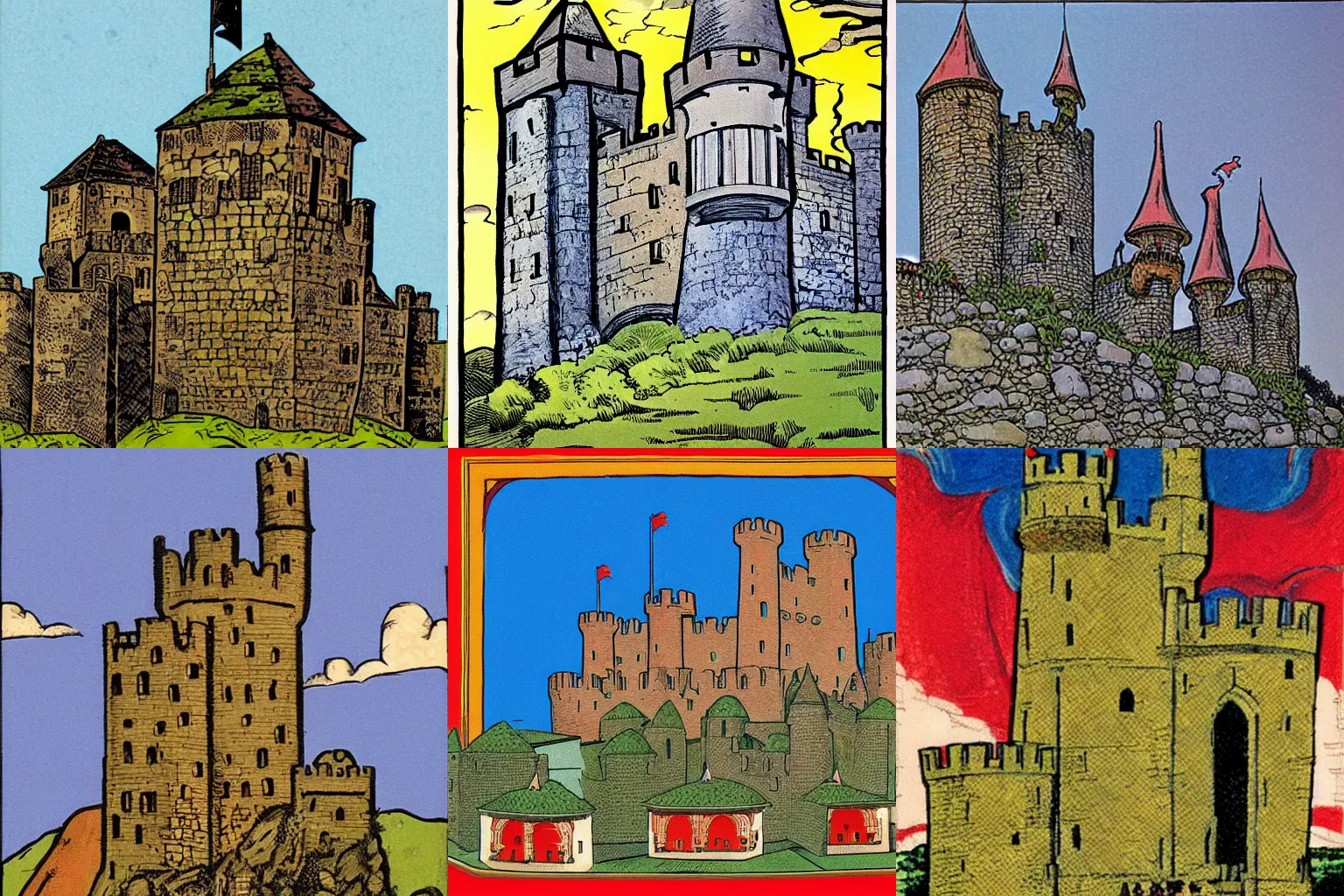 Prompt: medieval castle, by Don Heck