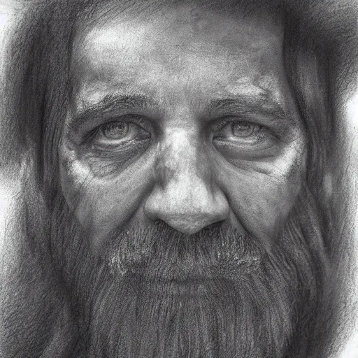 Prompt: a charcoal drawing of God hyperrealistic and 4K photo