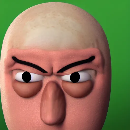 Image similar to man with onion face crying big tears 3 d render