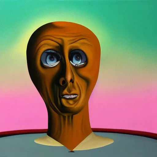 Prompt: a dissatisfied customer, surrealist contemporary painting