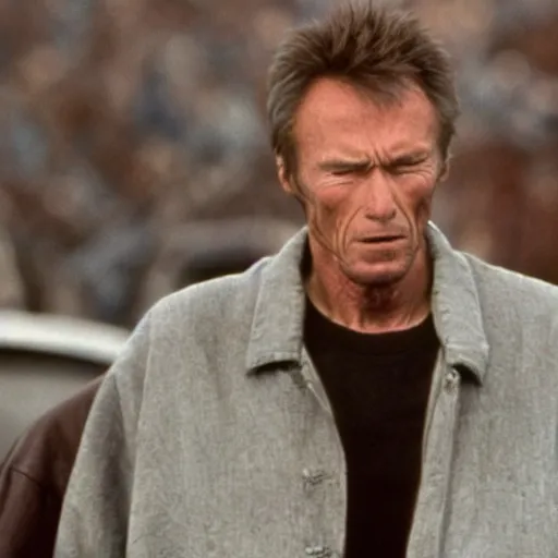 Prompt: cinematic still of clint eastwood in 8 mile ( 2 0 0 2 ), blueray