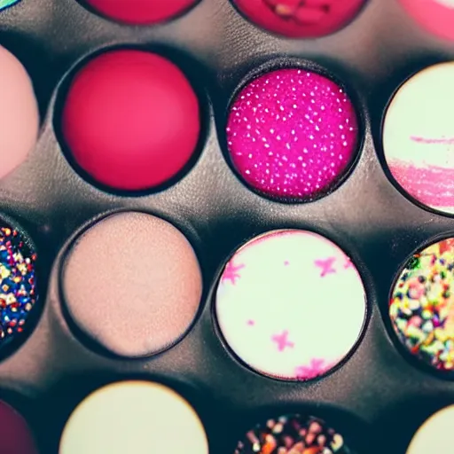 Prompt: a women with cake sprinkles lipstick, trending on Instagram, extreme closeup