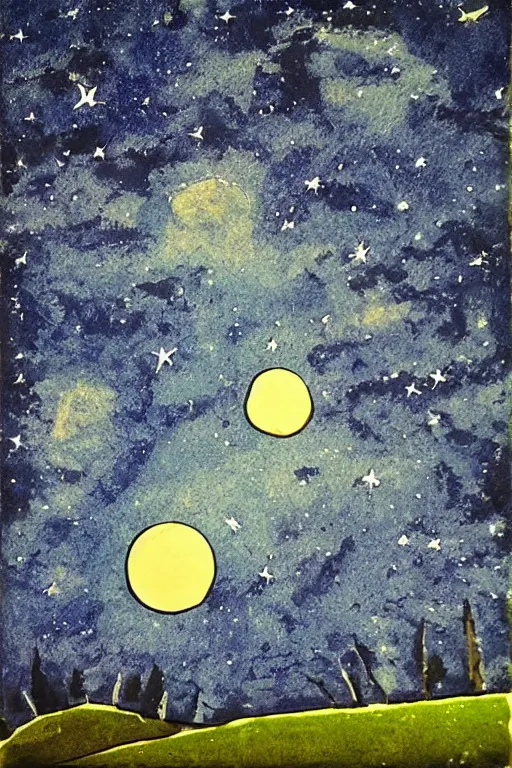 Image similar to The brilliant night sky under the moonlight in the style of John Avon
