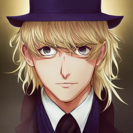 Image similar to portrait of robert eo speedwagon, anime fantasy illustration by tomoyuki yamasaki, kyoto studio, madhouse, ufotable, comixwave films, trending on artstation