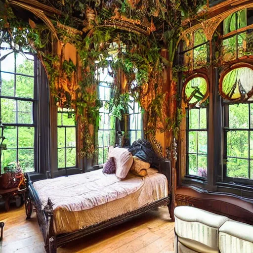 Prompt: a musical bedroom victorian greenhouse. The greenhouse is built into a giant oak tree, ornate, beautiful, atmosphere, vibe, volumetric, flowers, lighting,