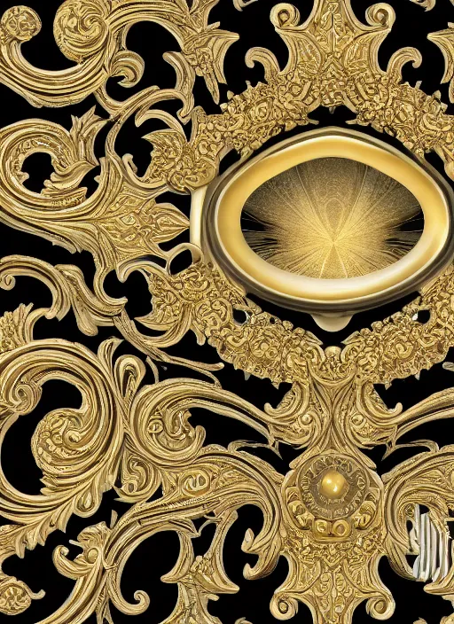 Prompt: elaborate fabergeeggblack and gold ornate, 4 k, reflection - n 6