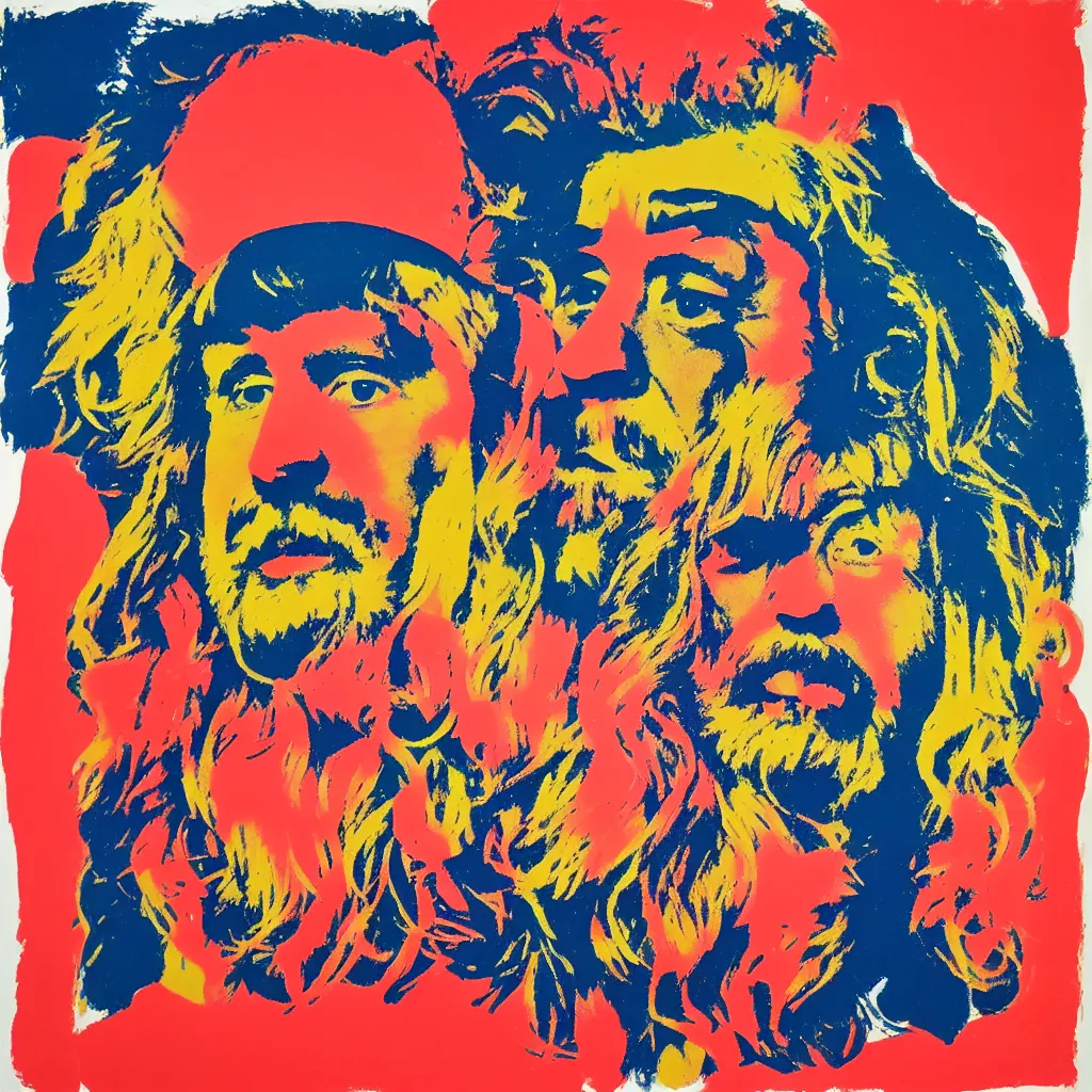 Prompt: a portrait of Asterix painted by Andy Warhol