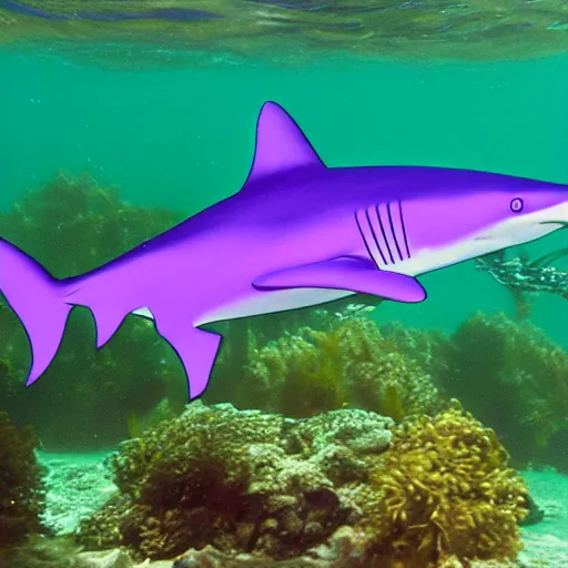Prompt: a purple shark