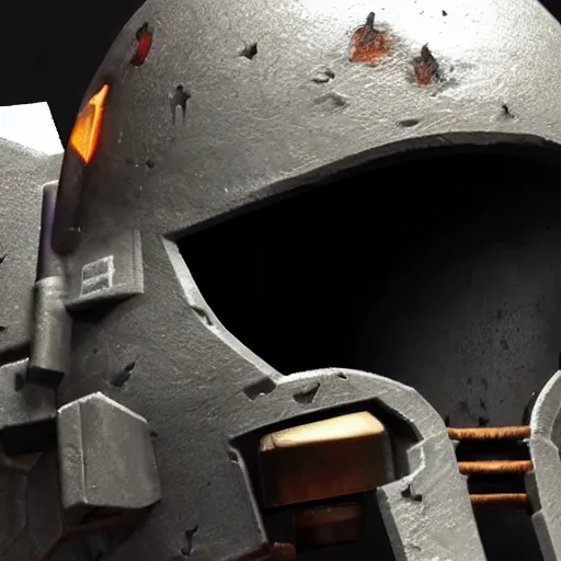 Image similar to grimdark imperial space marine helmet, unreal engine, 8 k, ultra realistic, ultra detail