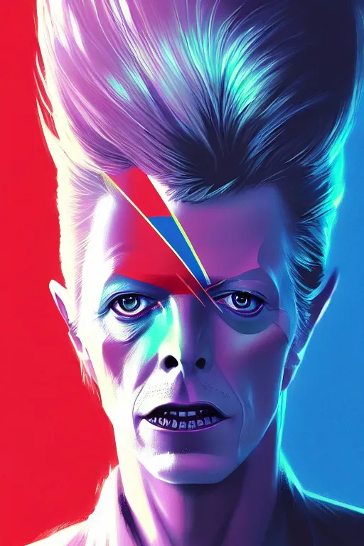 Prompt: david bowie, manga cover art, detailed color portrait, artstation trending, 8 k, greg rutkowski