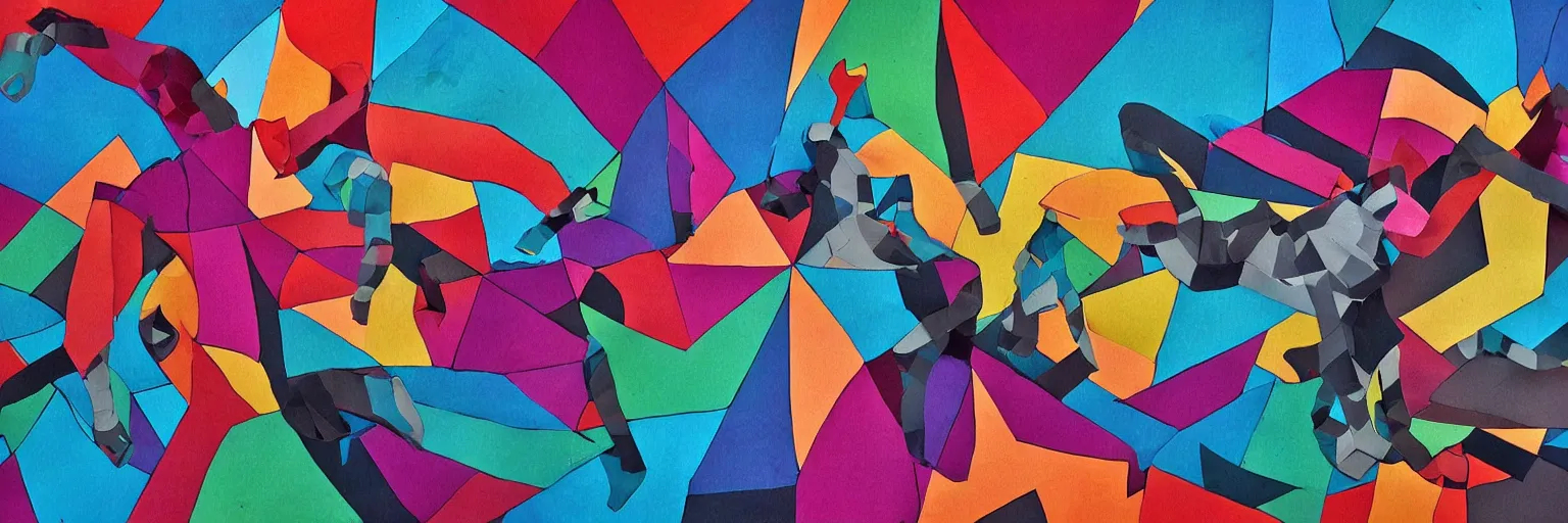 Image similar to abstract human body, Fine Art, Street Art, Mural, Modular Origami