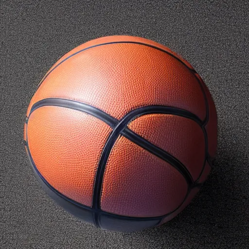 Image similar to studio photo of a floating a leather basketball, hyper realistic, 8 k