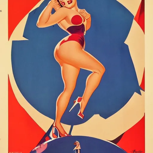 Image similar to a pinup by alberto vargas.
