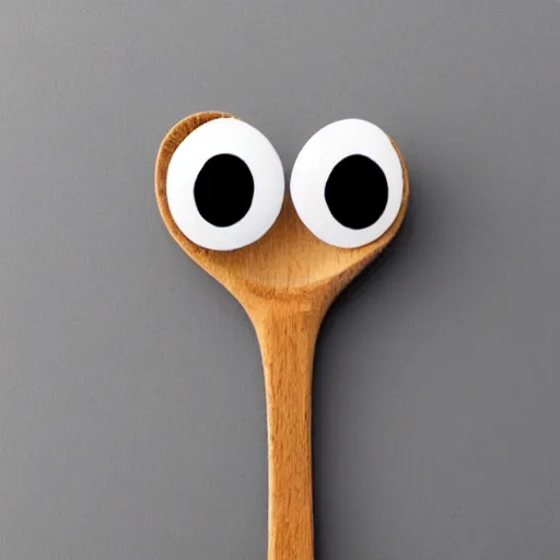 Prompt: a dressed spoon with eyes and a smile