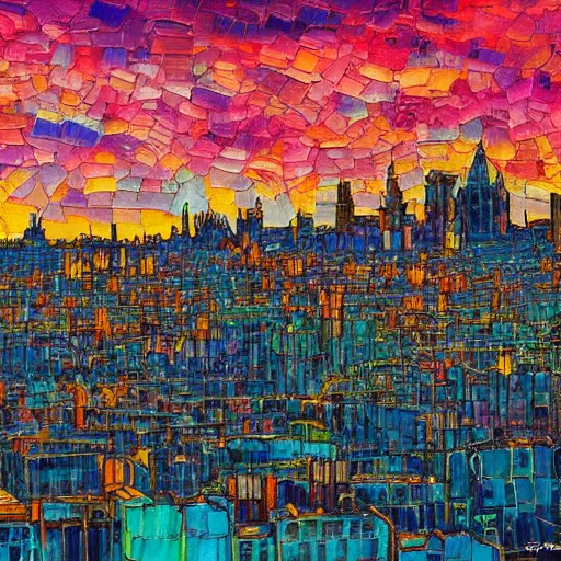 Prompt: post apocalyptic edinburgh skyline by erin hanson