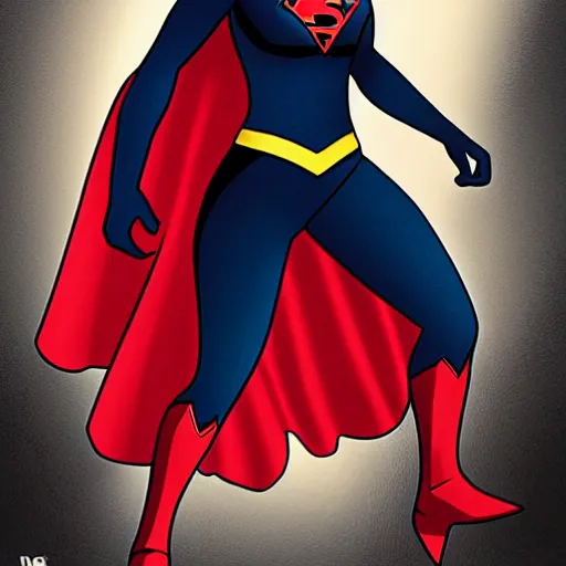 Image similar to supergirl in a black supersuit, high detail, dc comics, dc