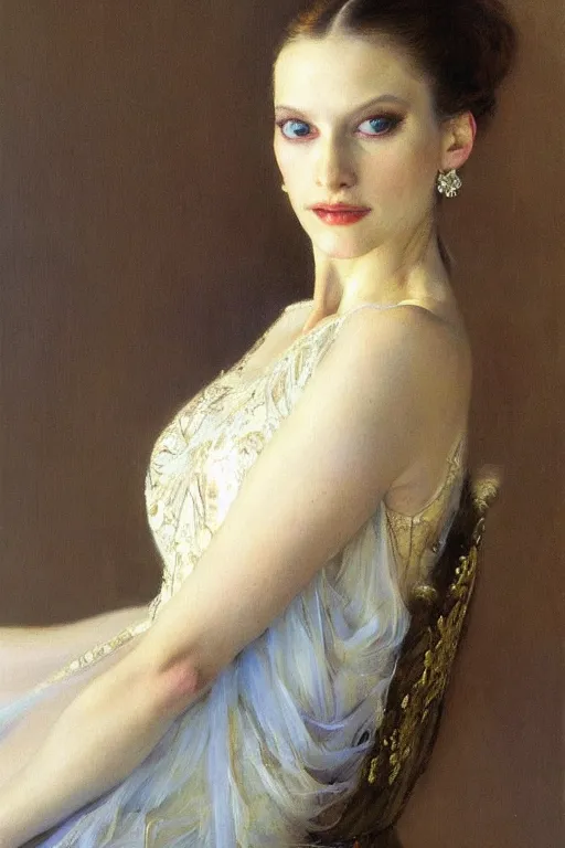 Image similar to portrait of a graceful russian prima ballerina, by donato giancola and berthold woltze.