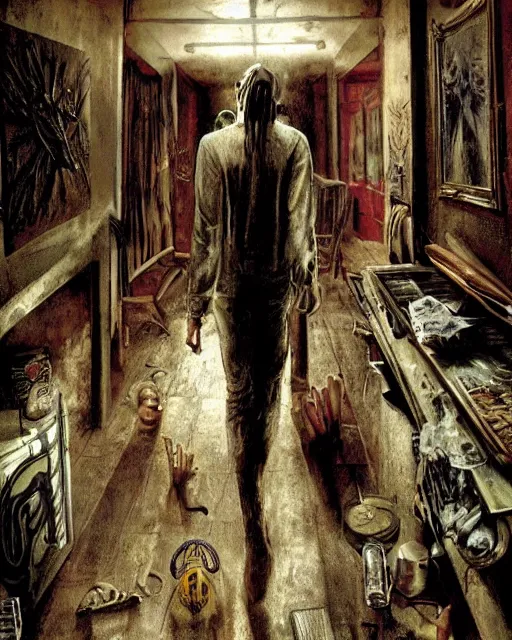 Prompt: illustration from the 2 0 0 0 s supernatural thriller'the overflow ', a high quality high detail painting by david mattingly and samuel araya and dave mckean and richard corben, hd 4 k 8 k, realistic hyperdetailed scene painting, photorealistic lighting, urban horror aesthetic, composition and scene layout inspired by gregory crewdson and christopher mckenney.