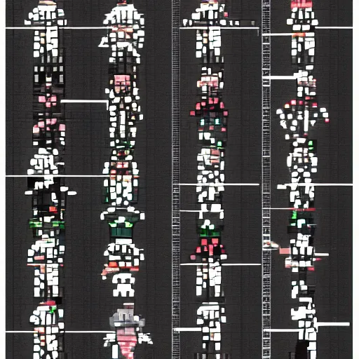 Prompt: Sprite Sheet. Ripped. SpritersResource.