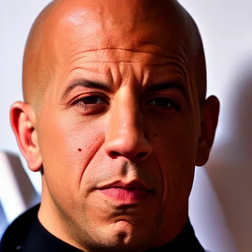 Vin Diesel raising an eyebrow, just like the Rock did, Stable Diffusion