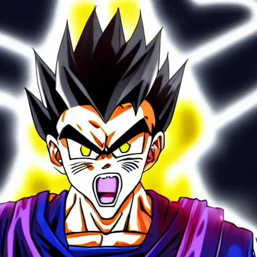 Image similar to a portrait of the wifi orthodontist in the style of dragonball z