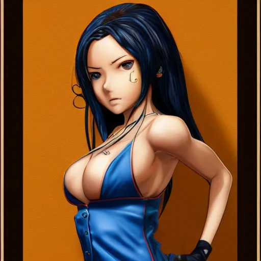 Prompt: a portrait nico robin by eiichiro oda, 4 k resolution, artstation, high detail, female body