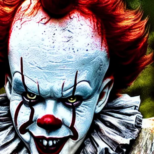 Image similar to Pennywise in the walking dead 4K quality photo realistic