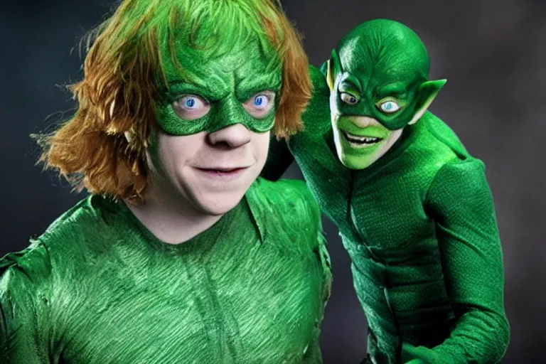 Image similar to Rupert Grint as The Green Goblin