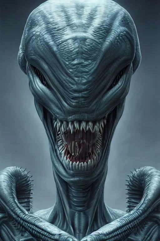 Prompt: Portrait of a Horrendous Alien, wide angle, super highly detailed, professional digital painting, artstation, concept art, smooth, sharp focus, no blur, no dof, extreme illustration, Unreal Engine 5, Photorealism, HD quality, 8k resolution, cinema 4d, 3D, beautiful, cinematic, art by artgerm and greg rutkowski and alphonse mucha and loish and WLOP