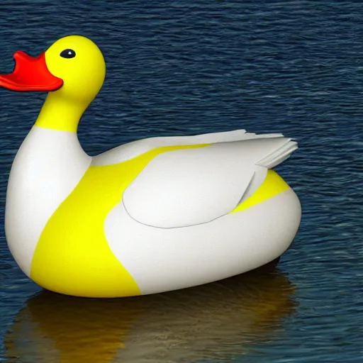 Image similar to Duck emoji, photorealistic render