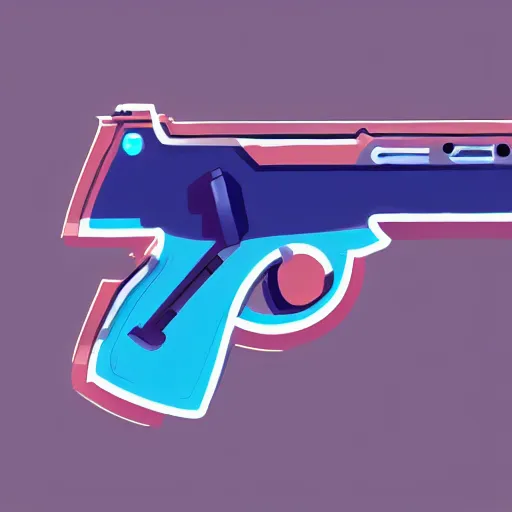 Prompt: a cute chubby gun, stylized, digital art, blue scheme, mobile game, arstation