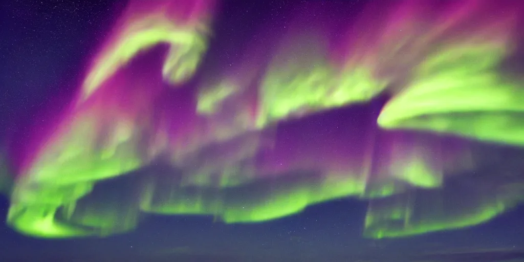 Prompt: Dragon flying across a aurora borealis sky, digital art, trending on Artstation, lightning