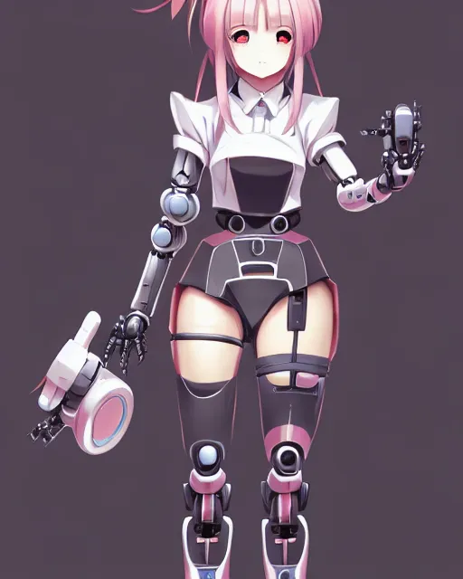 Wallpaper robot girl with pink hair