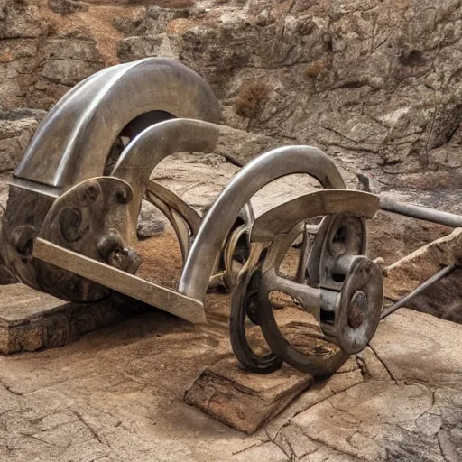 Image similar to this ancient metal machine from 9 0 0 million years ago baffles modern archeologists, award winning photo, 4 k