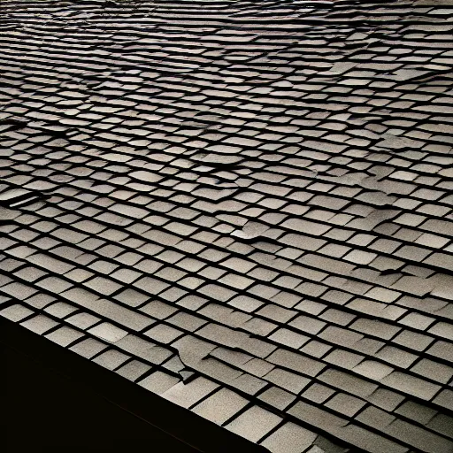 Prompt: a topdown texture of an old tile roof