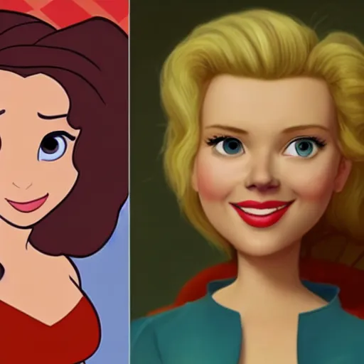 Prompt: scarlett johanson as a disney character