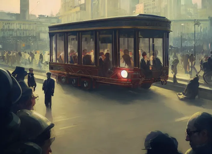 Prompt: an oligarch riding an open coach pulled by crowd of poor people instead of horses in a Mandelbrot fractal modern city by Craig Mullins, ilya kuvshinov, krenz cushart, artgerm trending on artstation by Edward Hopper and Dan Mumford and WLOP and Rutkovsky, Unreal Engine 5, Lumen, Nanite